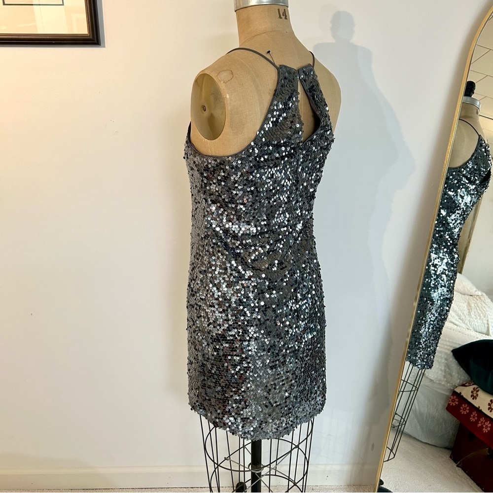 Express Women’s Silver Sequin Slip Mini Dress Sz S EUC - Picture 4 of 13